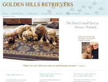 Tablet Screenshot of goldenhillsretrievers.com